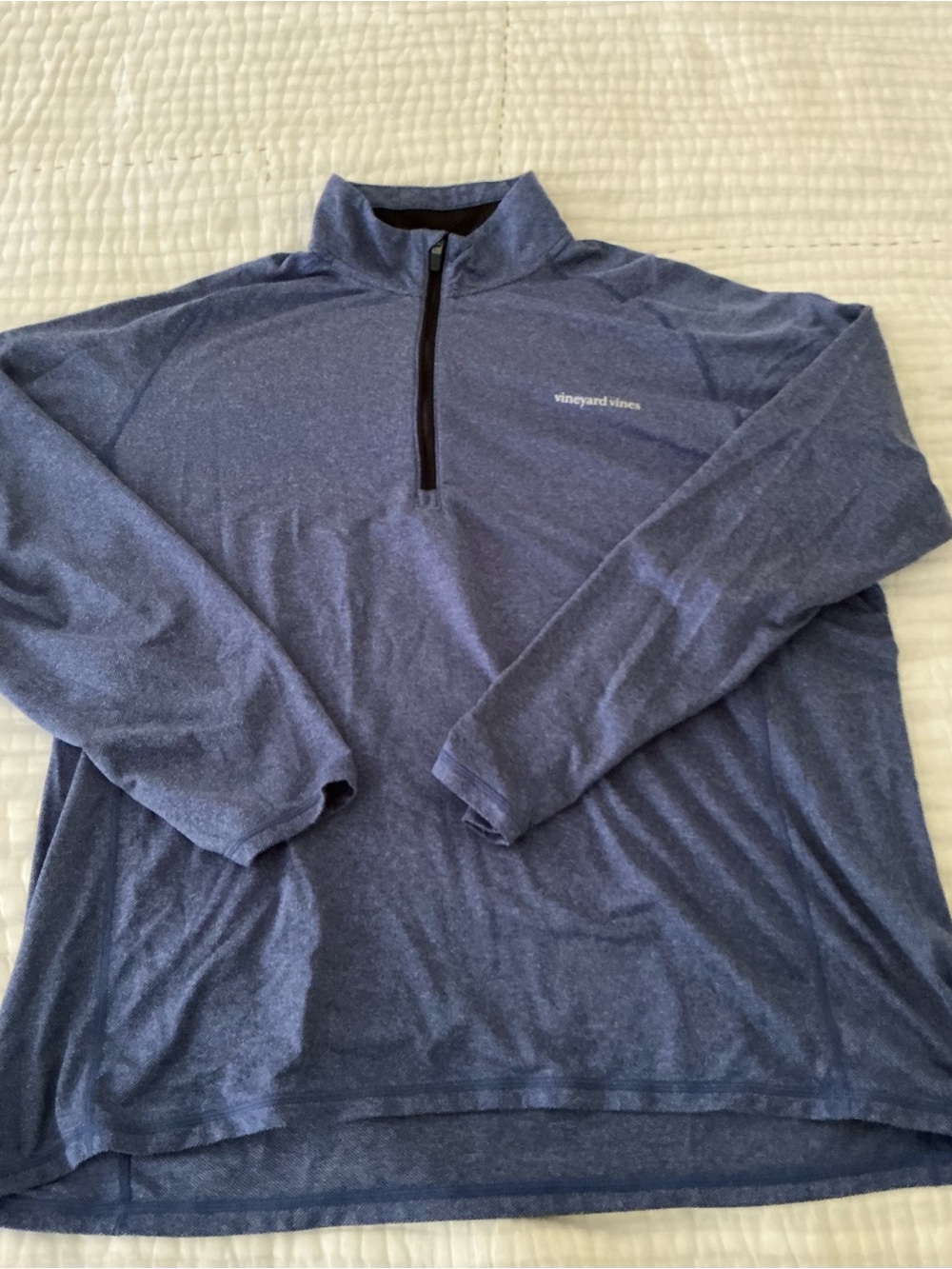 Vineyard Vines Men's Heather Navy Quarter-Zip Pullover